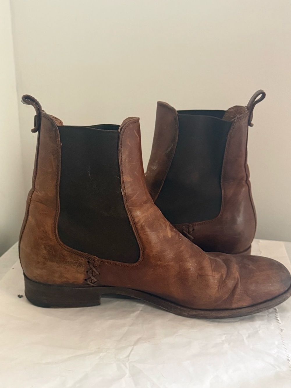 Frye Melissa Chelsea Boots in Cognac Leather Size 8.5 - Picture 10 of 16